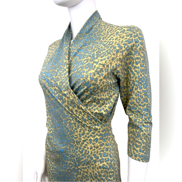 J.McLaughlin Light Yellow & Blue Pullover Dress - Picture 1 of 7